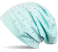 styleBREAKER Noble Beanie hat with Rhinestone Rivet Application, Unisex 04024037, Colour:Mint