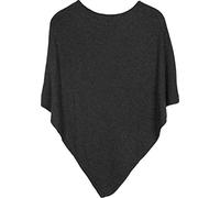 styleBREAKER soft fine knit poncho in plain, round-neck, ladies 08010042, Colour:Anthracite