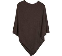 styleBREAKER soft fine knit poncho in plain, round-neck, ladies 08010042, Colour:Dark Brown