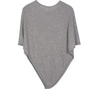 styleBREAKER soft fine knit poncho in plain, round-neck, ladies 08010042, Colour:Grey