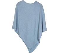 styleBREAKER soft fine knit poncho in plain, round-neck, ladies 08010042, Colour:Light Blue