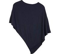 styleBREAKER soft fine knit poncho in plain, round-neck, ladies 08010042, Colour:Midnight-Blue/Dark Blue
