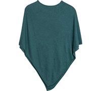 styleBREAKER Soft fine Knit Poncho in Plain, Round-Neck, Ladies 08010042, Colour:Petrol