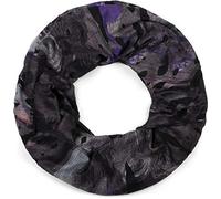 styleBREAKER splat-style loop tube scarf with blots and characters in destroyed vintage-look, unisex 01016119, Colour:Anthracite-Violet-Pink