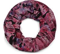 styleBREAKER splat-style loop tube scarf with blots and characters in destroyed vintage-look, unisex 01016119, Colour:Raspberry-violet-blue