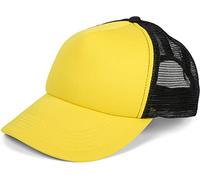 styleBREAKER Unisex 5-Panel Mesh Cap, Trucker Baseball Cap, Adjustable Click and Snap Closure, Cap 04023007, Colour:Yellow-Black