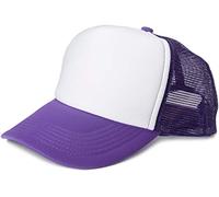 styleBREAKER Unisex 5-Panel Mesh Cap, Trucker Baseball Cap, Adjustable Click and Snap Closure, Cap 04023007, Colour:White-Purple