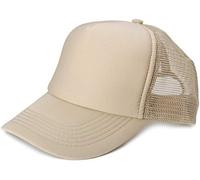 styleBREAKER Unisex 5-Panel Mesh Cap, Trucker Baseball Cap, Adjustable Click and Snap Closure, Cap 04023007, Colour:Khaki