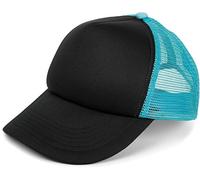 styleBREAKER Unisex 5-Panel Mesh Cap, Trucker Baseball Cap, Adjustable Click and Snap Closure, Cap 04023007, Colour:Black-Turquoise