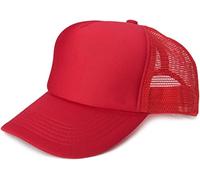 styleBREAKER Unisex 5-Panel Mesh Cap, Trucker Baseball Cap, Adjustable Click and Snap Closure, Cap 04023007, Colour:Red