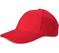 styleBREAKER Unisex 6-Panel Baseball Cap | Brushed Cotton | Adjustable Hook and Loop Fastener | Solid Color Classic Cap for Men and Women, Colour:Red