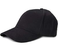 styleBREAKER Unisex 6-Panel Baseball Cap | Brushed Cotton | Adjustable Hook and Loop Fastener | Solid Color Classic Cap for Men and Women, Colour:Black