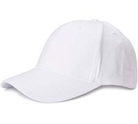 styleBREAKER Unisex 6-Panel Baseball Cap | Brushed Cotton | Adjustable Hook and Loop Fastener | Solid Color Classic Cap for Men and Women, Colour:White