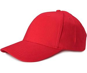 styleBREAKER Unisex 6-Panel Baseball Cap | Brushed Cotton | Adjustable Hook and Loop Fastener | Solid Color Classic Cap for Men and Women, Colour:Red