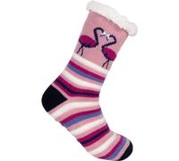 styleBREAKER Unisex ABS stopper socks with stripe flamingo pattern, warm ABS socks, size 35-42 EU / 5-10 US / 4-8 UK 08030013, Colour:Mauve