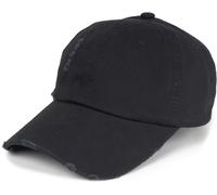 styleBREAKER Unisex Baseball Cap Destroyed Look with Rips, 6 Panel Cap Solid Color, Adjustable Buckle Basecap 04023092, Colour:Black