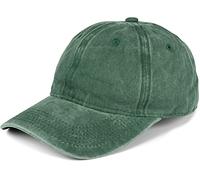 styleBREAKER Unisex Baseball Cap Vintage Look Adjustable 6-Panel Cappy in Washed Optic with Curved Visor Cotton Retro Cap for Men and Women, Dark Green