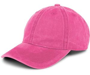 styleBREAKER Unisex Baseball Cap Vintage Look Adjustable 6-Panel Cappy in Washed Optic with Curved Visor Cotton Retro Cap for Men and Women, Pink-