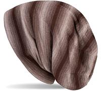 styleBREAKER Unisex Beanie hat with Tonal Stripe Colour Gradient, Slouch Long Beanie 04024163, Color:Brown
