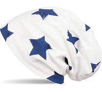 styleBREAKER Unisex Beanie,Stars and Dots, White