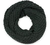 styleBREAKER Unisex Chunky Knit Loop Scarf Winter,Dark Green