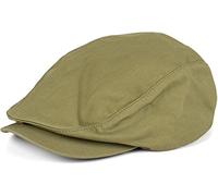 styleBREAKER Unisex Convertible Cap Solid Color, Adjustable Velcro, Newsboy Cap, Flat Cap 04023004, Colour:Olive