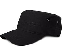styleBREAKER Unisex Cotton Canvas Military Cap,Black