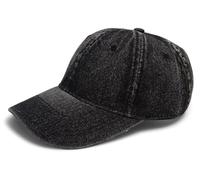 styleBREAKER Unisex Denim Baseball Cap | Adjustable Denim Basecap with 6 Panels, Curved Visor & Ventilation Holes | Breathable Cotton Hat for Men & Women, Colour:Black