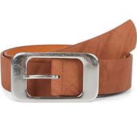 styleBREAKER Unisex Faux Leather Belt with Rectangular Buckle | 3.7 cm wide belt, matte finish, infinitely adjustable length, large silver nickel-free pin buckle.