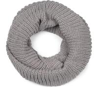 styleBREAKER Unisex Fine Knit Scarf, Solid Color Loop Tube Scarf, Fine Rib Winter Knit Scarf, Loop Scarf 01018112, Colour:Light-Grey