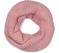 styleBREAKER Unisex Fine Knit Scarf, Solid Color Loop Tube Scarf, Fine Rib Winter Knit Scarf, Loop Scarf 01018112, Colour:Old Rose