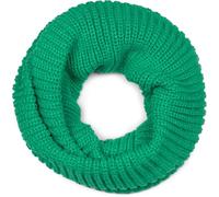 styleBREAKER Unisex Fine Knit Scarf, Solid Color Loop Tube Scarf, Fine Rib Winter Knit Scarf, Loop Scarf 01018112, Colour:Green
