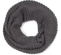 styleBREAKER Unisex Fine Knit Scarf, Solid Color Loop Tube Scarf, Fine Rib Winter Knit Scarf, Loop Scarf 01018112, Colour:Dark Grey