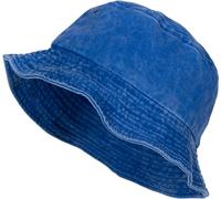 styleBREAKER Unisex Fisherman Hat Solid Color in Vintage Washed Look, Bucket Hat, Fabric Sun Hat Solid Color 04025045, Colour:Blue