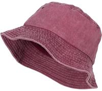 styleBREAKER Unisex Fisherman Hat Solid Color in Vintage Washed Look, Bucket Hat, Fabric Sun Hat Solid Color 04025045, Colour:Claret-Red