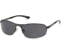 styleBREAKER Unisex Half Rim Sunglasses with Rectangular Polycarbonate Lenses and Spring Hinge, 09020051, Colour:Anthracite Frame/Grey Tinted Glass