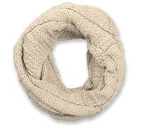 styleBREAKER Unisex Knitted Loop Scarf Check Pattern Winter,Beige