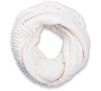 styleBREAKER Unisex Knitted Loop Scarf Check Pattern Winter,Cream-White