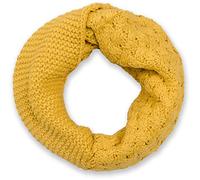 styleBREAKER Unisex Knitted Loop Scarf,Pattern Mix, Curry