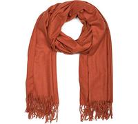 styleBREAKER Unisex Long Scarf Solid Color with Fringes, Winter Stole Warm Solid Colors, Soft Viscose Fabric Shawl 01017104, Colour:Rust