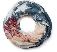 styleBREAKER Unisex Loop Scarf,Vintage Star Print, Blue
