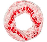 styleBREAKER Unisex Loop Scarf with Batik Stripe Pattern Print, Lightweight Tubular Scarf Gradient, Shawl 01016213, Colour:Coral-White
