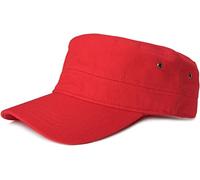 styleBREAKER Unisex Military Canvas Cap with Curved Brim, Adjustable Strap, Suitable for Men and Women, Featuring a Classic Tactical Design and Durable Material, Red