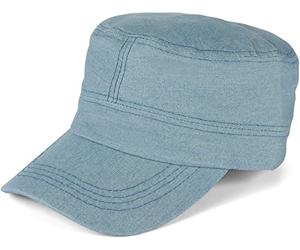 styleBREAKER Unisex Military Cap in Jeans Optics, Denim, Army, Click & Snap Adjustable 04023084, Colour:Light Blue