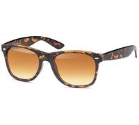 styleBREAKER Unisex Nerd Sunglasses with mirrored or tinted lenses, classic retro design 09020039, Demi Brown Frame/Brown Gradient Glass