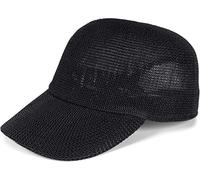 styleBREAKER Unisex Paper Straw Baseball Cap Unicoloured, Airy Summer Basecap, Metal Buckle Adjustable 04023090, Colour:Black