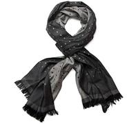 styleBREAKER Unisex Scarf,Square Pattern, Viscose, Black-Grey