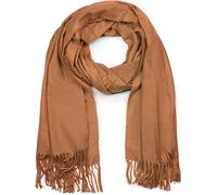 styleBREAKER Unisex Scarf with Fringes | Soft Viscose Wrap in Solid Color | Long Winter Scarf for Women and Men | Large Color Selection, Camel