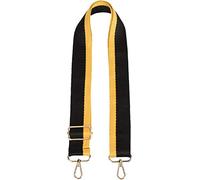 styleBREAKER Unisex Striped Shoulder Strap for Bags,Black-Yellow | 3.8 cm wide fabric replacement strap, snap hooks for easy bag attachment, adjustable from 75 to 135 cm.