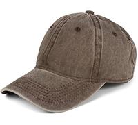 styleBREAKER Unisex Vintage Cotton Baseball Cap,Dark Brown